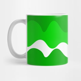 Green and white horizontal waves pattern Mug